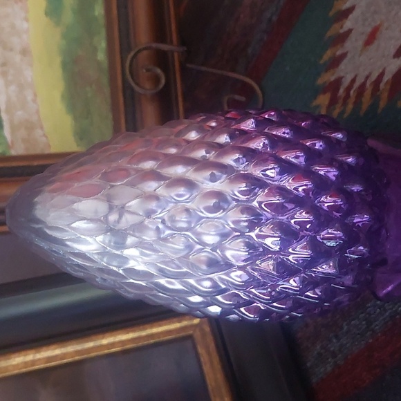 MMA NIB Glass Tree Purple Tabletop Ornament Christmas Or Year Round - Picture 3 of 7